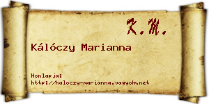 Kálóczy Marianna névjegykártya