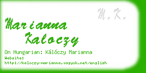marianna kaloczy business card